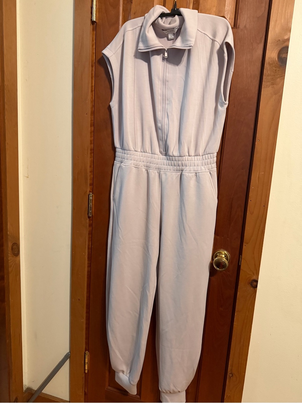 Rae Mode Sleeveless Zip-Front One-Piece Jumpsuit - Scuba Taupe